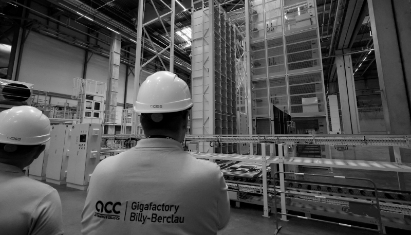 The electric car battery production line at ACC's gigafactory during its inauguration in Billy-Berclau/Douvrin, northern France, on 30 May 2023.