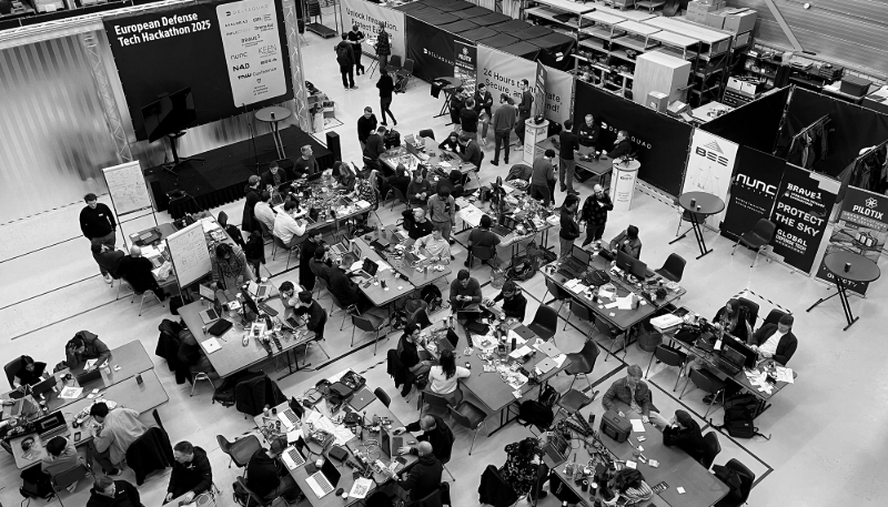 The European Defence Tech Hub hackathon at DeltaQuad HQ in Amsterdam, The Netherlands, 28 March 2025.