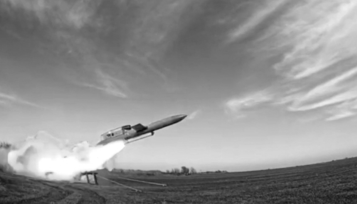 A Flamingo long-range cruise missile launch in Ukraine, on 26 August 2025.