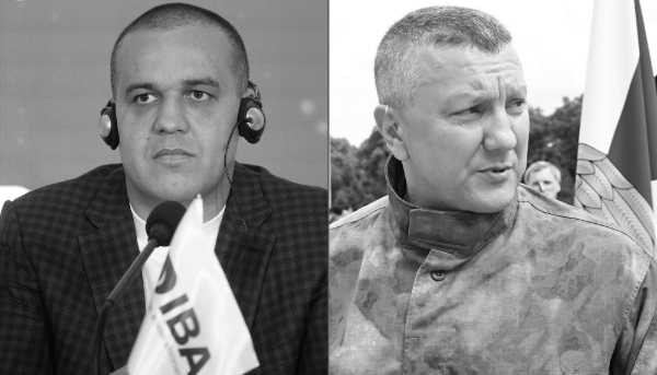 The President of the International Amateur Boxing Association, Umar Kremlev (left), and the FSO's Deputy Director, Alexey Rubezhnoy. 