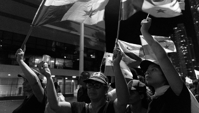 Demonstrations in Panama against the new mining contract signed by the government with Canadian mining company First Quantum Minerals, 9 November 2023.