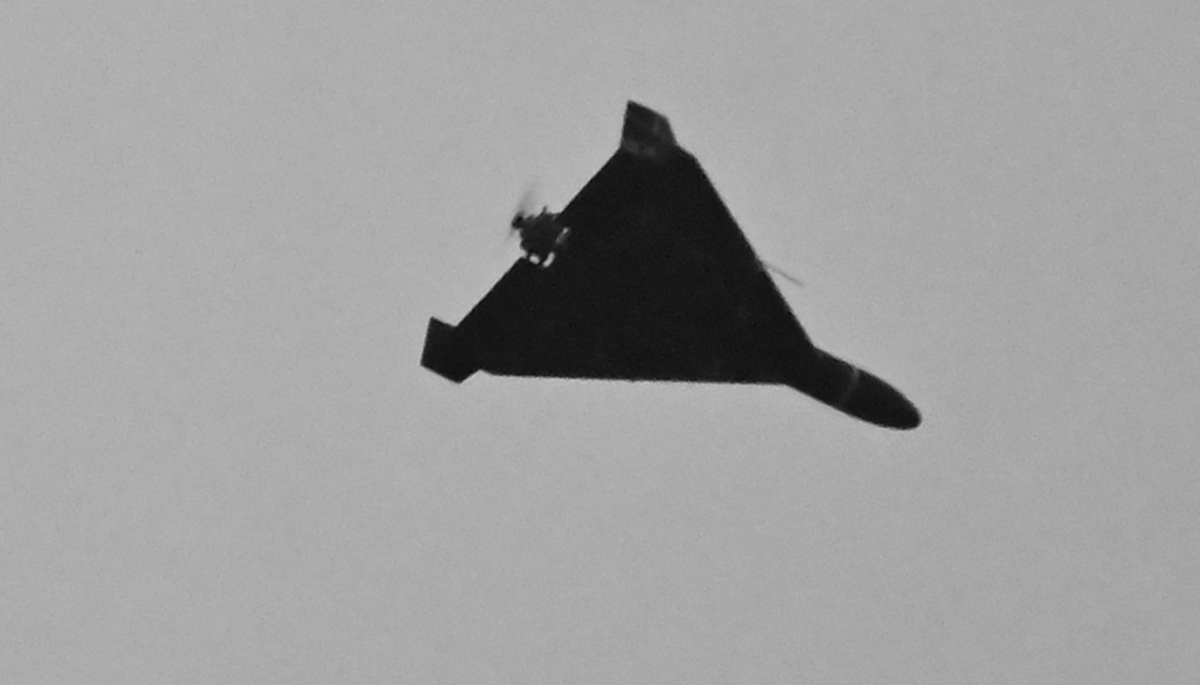 A Shahed-136 drone. Several of these aircraft were shot down by Ukrainian operators over the Emirates.