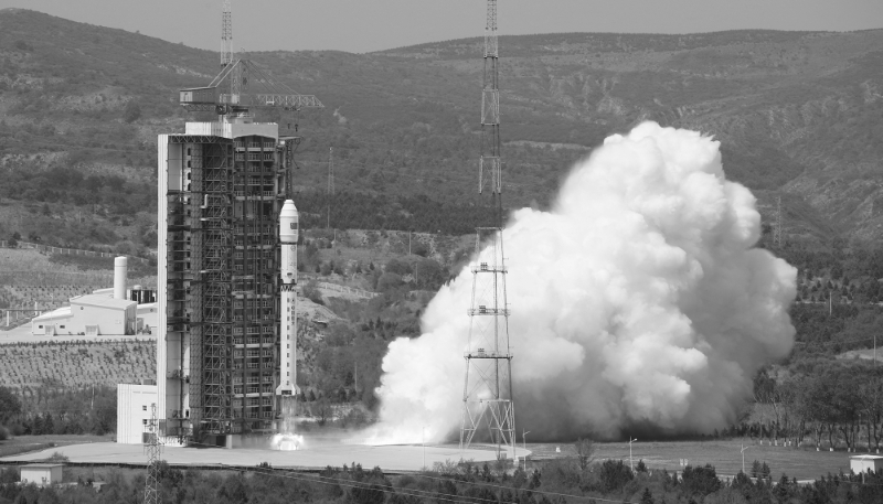 A Long March-2D rocket carrying four satellites blasts off from the Taiyuan Satellite Launch Center in northern China's Shanxi Province, 19 May 2024.