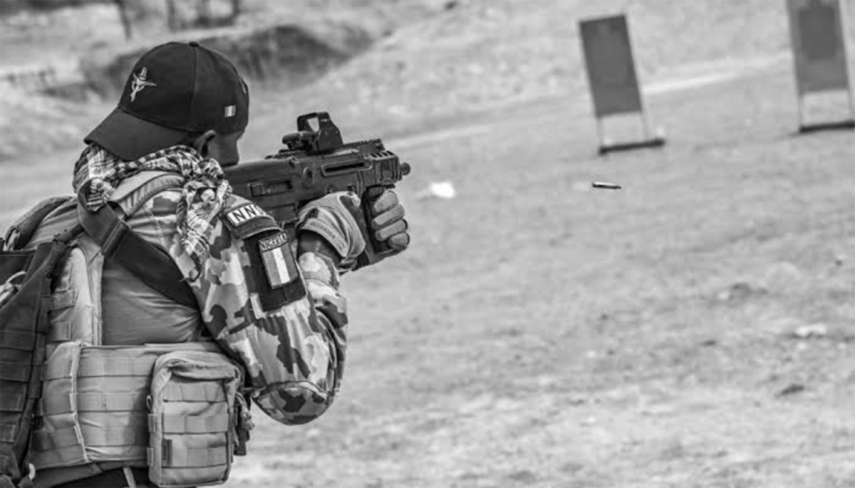 A member of the Nigerian Special Forces training before an ISWAP manhunt.