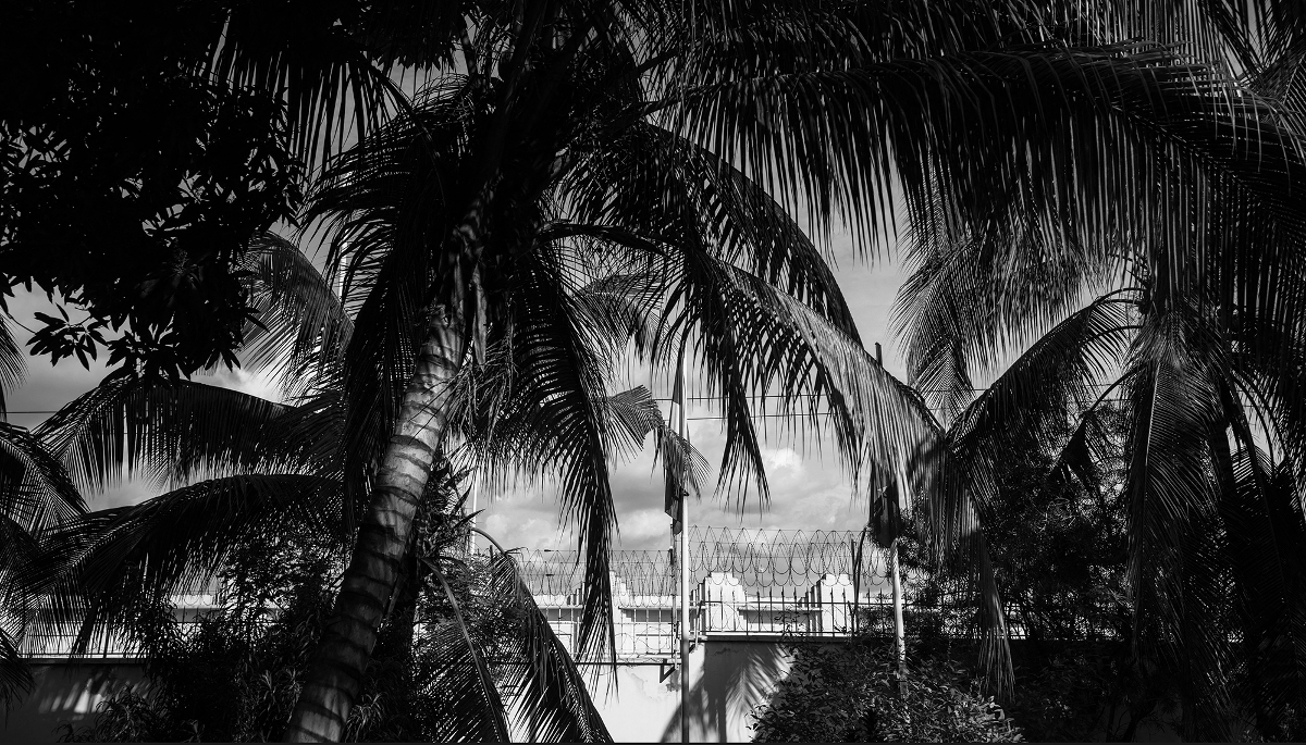 The courtyard of the French embassy in Kinshasa, in the Democratic Republic of Congo.