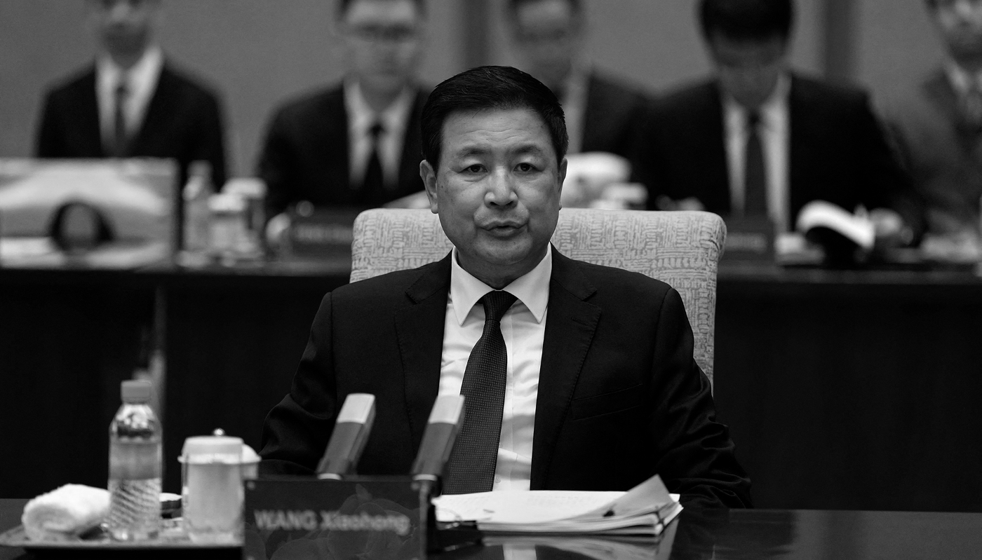 Chinese Minister of Public Security Wang Xiaohong in Beijing, on 30 January 2024.