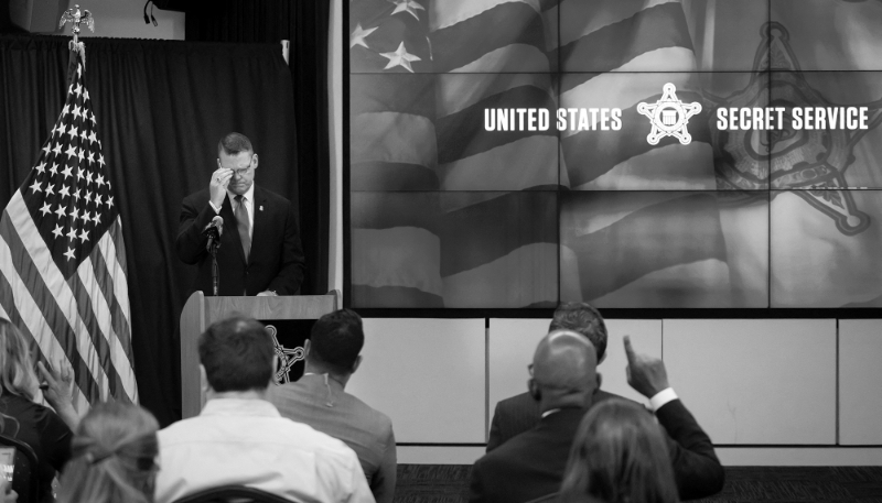 Ronald Rowe Jr., acting director of the U.S. Secret Service at the agency’s headquarters in Washington, D.C. speaking to journalists about Trump assassination attempts. Photo taken on 20 September 2024