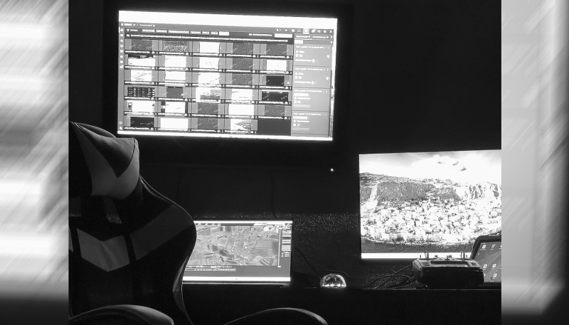 A Ukrainian anti-drone PC with Graphit and Vezha applications (real-time battlefield video analysis module) in use.