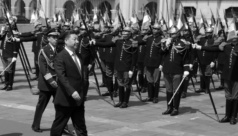 Chinese President Xi Jinping at the presidential palace in Lima, Peru, 21 November 2016. He's due to visit the country again on 14 November.