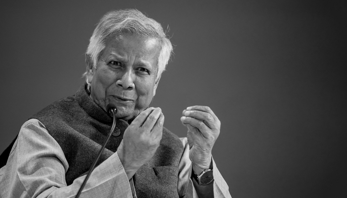 Muhammad Yunus, chief adviser to the government of Bangladesh, speaking during a session at the World Economic Forum Annual Meeting in Davos on 22 January 2025.