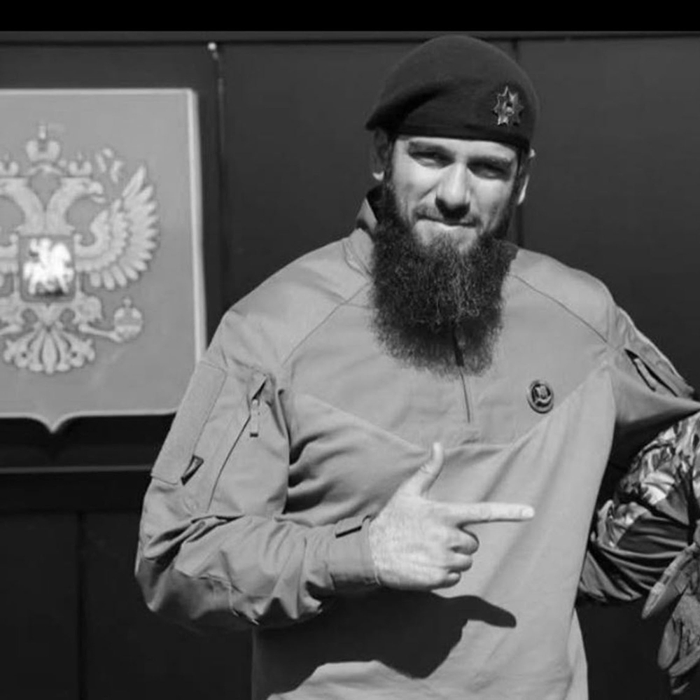 Chechen fighters from the Akhmat unit at a ceremony to present military awards near the front line.