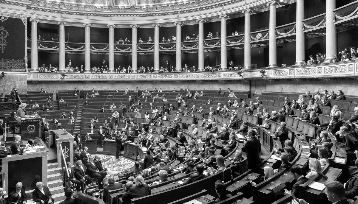 The French National Assembly in Paris, on 14 April 2026.