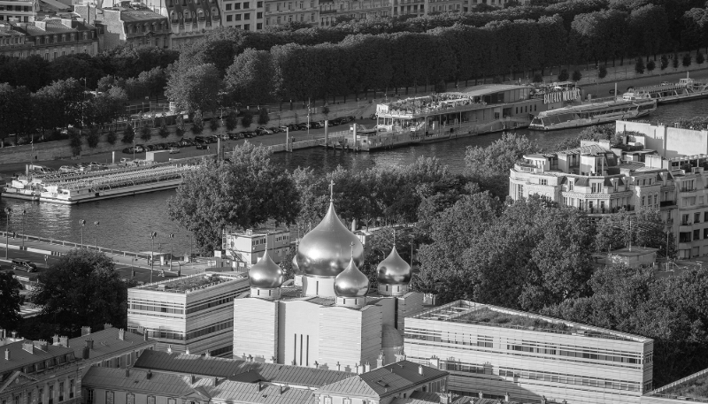The Holy Trinity Cathedral, the main church of the Russian Orthodox Church in Western Europe, in Paris.