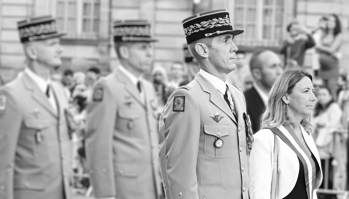 General Jacques Langlade de Montgros at a ceremony in Strasbourg, France, on 28 September 2023.