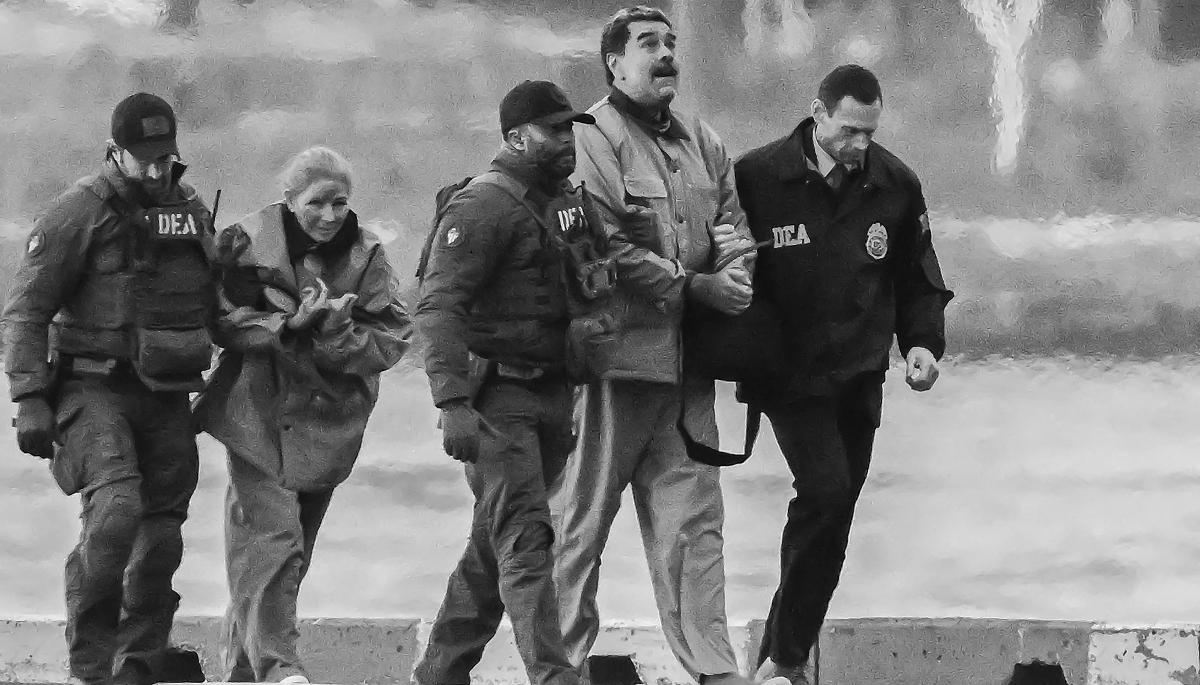 Ousted Venezuelan President Nicolas Maduro, second from right, and his wife Cilia Flores, second from left, in New York on 5 January 2026.