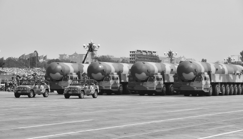 A nuclear missile formation at the parade celebrating the 70th anniversary of the founding of PR China.