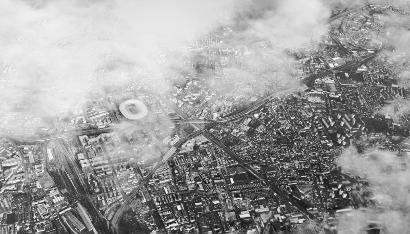 An aerial view of the French town of Saint Denis in the northern Parisian suburb of Seine-Saint-Denis, where the officer used to operate.