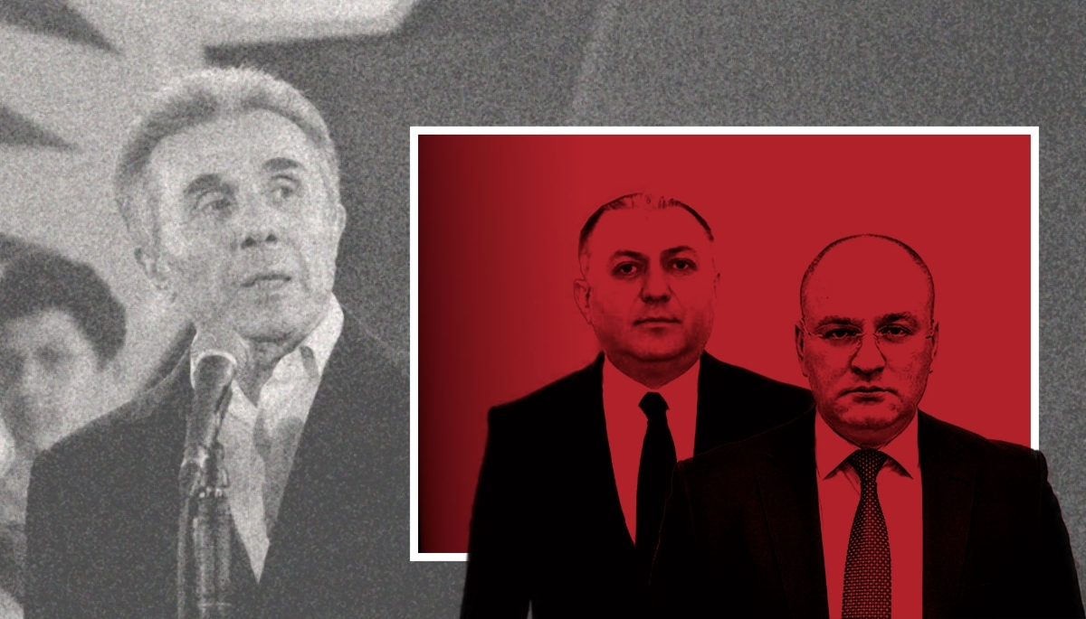 Right: Grigol Liluashvili, head of the State Security Service of Georgia, and Irakli Beraia, director of the Georgian Intelligence Service. In the background, the oligarch Bidzina Ivanishvili.
