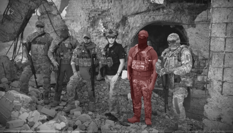 Mickael Takahashi appeared, masked, in a video posted by French veteran soldier Adrien Bocquet.