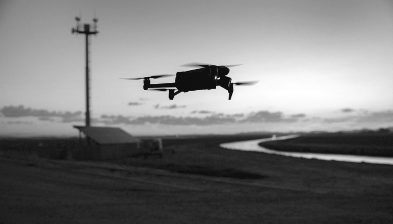 A DJI Mavic 3 drone in use near the US-Mexico border on September 2022 in Yuma, Arizona.