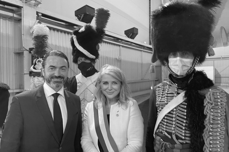 French senator Joëlle Garriaud-Maylam, the vice-president of NATO-PA, with Prince Joachim Murat (right) in Paris, France in July 2021.