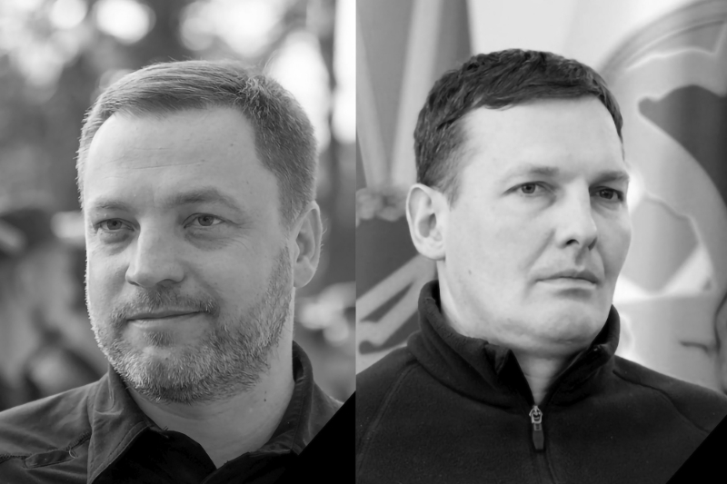 Ukrainian Interior Minister Denys Monastyrskiy (left) and his deputy Yevheniy Yenin died in the crash on 18 January 2023.