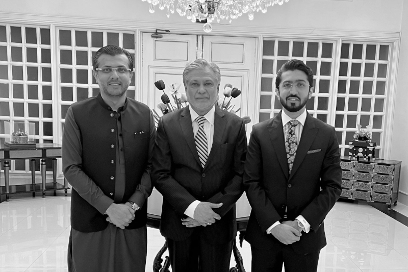 From left: Ali Mustafa Dar, Ishaq Dar and Hasnain Dar.