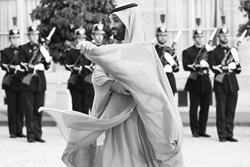 Saudi Crown Prince MbS arrives at the Elysee Palace to meet France's President Macron, Paris, 28 July 2022.